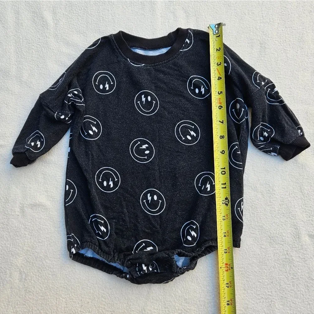 Brixton Phoenix Black and White Smiley Face Bubble Romper 12-18M
